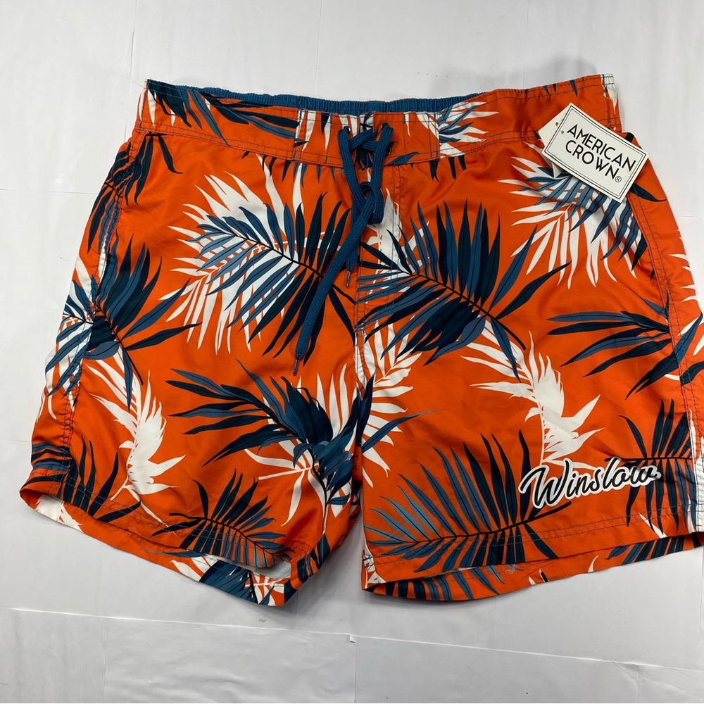 CROWN Men’s Swim Shorts color Orange size XL Brand New W. T.